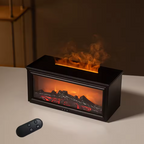 Fireplace Air Humidifier Essential Oil Diffuser with LED Light & Remote Control - SOLENNE SERAVA...
