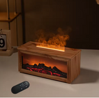 Fireplace Air Humidifier Essential Oil Diffuser with LED Light & Remote Control - SOLENNE SERAVA...