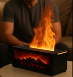 Fireplace Air Humidifier Essential Oil Diffuser with LED Light & Remote Control - SOLENNE SERAVA...